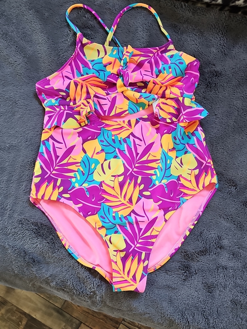Angel Beach Pink Tropical One-Piece Swimsuit